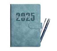 2025 A5 Notebook, Business A5 Size Planner, 1.89x8.35 inches Systematic Schedule Organizer, PU leather, Start Anytime and Achieve Your Goals Notebooks for Home, School, Business