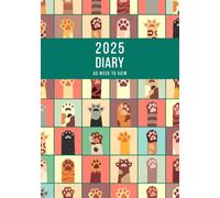 2025 A5 Week to View: A5 Planner Week to View Diary for 52 weeks, dated from Jan 2025 to Dec 2025, A5 Weekly Personal Organiser with Calendars, To-Do List and Notes | Cats Paws