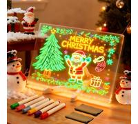 2025 Acrylic Message Board, LED Tablero Acrílico, Tablet para Dibujar, Incluye 7 Rotuladores para niños, Decoraciones de oficina y Vacaciones. (30 * 20cm)