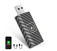 2025 Adaptador inalámbrico CarPlay, Dongle inalámbrico CarPlay para iOS, Adaptador Wi-Fi para automóvil pequeño de 5 GHz Estable y fácil de Usar, Plug&Play, Cable de extensión USB A, USB C a A