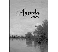 2025 AGENDA HARD COVER WITH VISUAL ARTS DESIGN: Black and White version. Daily, weekly, monthly and yearly planner for successful people.