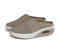 2025 Air Cushion Slip-On Walking Shoes Orthopedic Diabetic Walking Shoes, Air Cushion Shoes for Women, Mesh Orthopedic (Coffee Color,39)