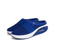2025 Air Cushion Slip-On Walking Shoes Orthopedic Diabetic Walking Shoes, Air Cushion Shoes for Women, Mesh Orthopedic (Bright Blue,43)