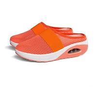 2025 Air Cushion Slip-On Walking Shoes Orthopedic Diabetic Walking Shoes, Air Cushion Shoes for Women, Mesh Orthopedic (Orange,37)
