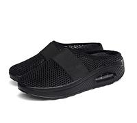 2025 Air Cushion Slip-On Walking Shoes Orthopedic Diabetic Walking Shoes, Air Cushion Shoes for Women, Mesh Orthopedic (Black,38)