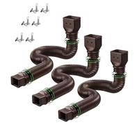 2025 Alargador de bajante ajustable, tubo corrugado, salida de agua flexible para canalones exteriores para tuberías de aguas pluviales (marrón, 152 cm)
