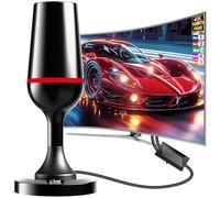 2025 Antena TV Interior,Antena de televisión Inteligente 420KM en recepción 360° Base magnética Resistente para, fácil instalación,admite Canales 4K/1080P