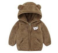 2025 Bebé Niño Niña Invierno Abrigo con Capucha Chaqueta Polar Caliente Ropa Exterior Blusa para Niños Química Abrigo Polar Kawaii con Orejas de oso