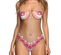2025 - Bikini de mujer al aire libre desgaste piel color impreso traje de baño pantalones de algodón para mujer, Rosa intenso., M
