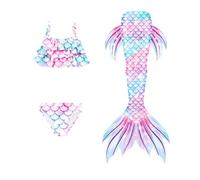 2025 Bikini de Niña Piscina 3 Piezas Traje de Baño de de Playa Bañador Bikini Bebé Conjunto Bañador Verano Playa Tankini con Falda Conjuntos Performance 4-13 Años