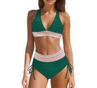 2025 Bikinis Mujer Push Up Baratos Halter Bikini Traje de Baño Dos Piezas Sujetador y Braguitas Cintura Alta Basic Tankinis BañAdores Beachwear Brasileños Biqunis Elegante