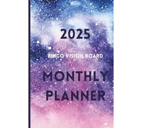 2025 Bingo Vision Board Monthly Planner - Galaxy: Goals and Dreams Organizer Journal