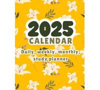 2025 Black and White Planner Calendar: Daily, Weekly, Monthly Goals, Study Planner, and Travel Wish List