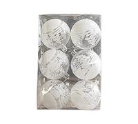 2025 Bolas de Navidad de 6 cm de diámetro, bola de Navidad transparente, empaquetada, azul, transparente, blanco, transparente, adornos para árbol de Navidad de acrílico pintado, una caja de 6