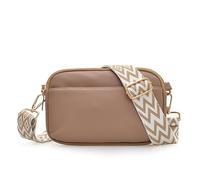 2025 - Bolso cruzado para mujer, simple, de piel suave, a juego, pequeño, cuadrado, casual, ancho, cinturón de hombro, Khaki, High 12.5cm, width 20cm, thick 4.5cm