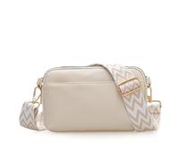 2025 - Bolso cruzado para mujer, simple, de piel suave, a juego, pequeño, cuadrado, casual, ancho, cinturón de hombro, beige, High 12.5cm, width 20cm, thick 4.5cm