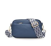 2025 - Bolso cruzado para mujer, simple, de piel suave, a juego, pequeño, cuadrado, casual, ancho, cinturón de hombro, Blue, High 12.5cm, width 20cm, thick 4.5cm