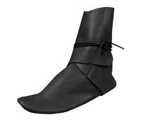 2025 - Botas de meter con cordones medievales para cosplay, estilo occidental, atadas, para Halloween, zapatos para hombre, botas sin cordones, Black, 42 1/3 EU