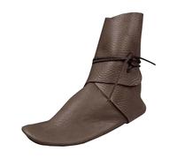2025 - Botas de meter con cordones medievales para cosplay, estilo occidental, atadas, para Halloween, zapatos para hombre, botas sin cordones, Bw1, 39 2/3 EU