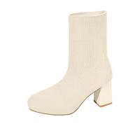 2025 Botas de mujer con pantorrilla media Zapatos Sueltos Nieve para Tacón Grueso cálidos y cómodos aislamiento altura Bota Estilo Western Ideales Otono Invierno