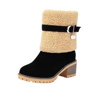 2025 Botas de Nieve de Invierno para Mujer Botas Cortas Nuevas para Mujer Altas Militares Vintage Ligeras, Casuales Zapatos Otoño Invierno Comodas Y Elegantes Zapatos Sueltos Estilo Retro