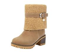2025 Botas de Nieve de Invierno para Mujer Botas Cortas Nuevas para Mujer Altas Militares Vintage Ligeras, Casuales Zapatos Otoño Invierno Comodas Y Elegantes Zapatos Sueltos Estilo Retro