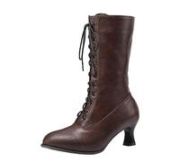 2025 Botas de Nieve de Invierno para Mujer cilíndricos Medios Cómodas Antideslizante Altas Militares Vintage Estilo Retro Botas Cortas Nuevas para Mujer Zapatos Otoño Invierno Estilo Retro
