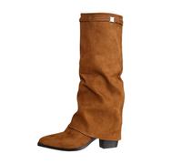 2025 Botas de Nieve de Invierno para Mujer Zapatos Otoño Invierno con Cremallera Trasera Botas Altas para Mujer Estilo Retro Elegantes, cómodas Zapatos Sueltos Cómodas Antideslizante