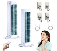 2025 Breezamax, Qinux Breezamax, Ventilador de Aire Acondicionado PortáTil de Escritorio con Cabezal Vibratorio Para Montaje En Pared, Combate El Calor Y La Humedad Abrasadores Al Instante(2 PCS White