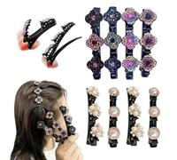 2025 Brillante Piedra De Cristal Trenzado Clips De Pelo Para Mujer - Piedra Clips De Pelo, Accesorios Para El Pelo Pico De Pato Clips (8 piezas A)