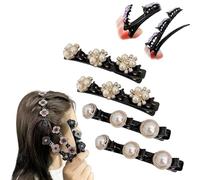2025 Brillante Piedra De Cristal Trenzado Clips De Pelo Para Mujer - Piedra Clips De Pelo, Accesorios Para El Pelo Pico De Pato Clips (4 piezas A)