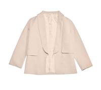 2025 - Bufanda de manga larga para niña Traje Formal Chaqueta Frente Abierto Bolsillo Interior Para Niños 10 Meses, beige, 11-12 años