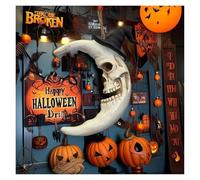 2025 - Calabazas de resina de Halloween con sombrero de mago, diseño gótico de calaveras de Halloween con sombrero de mago, decoración gótica para Halloween y amantes de lo oculto