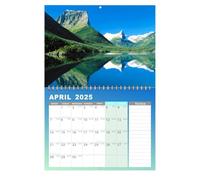 2025 Calendar for Wall, 18 Monthly Calendar, Aesthetic Home Wall Decoration, Wall Calendar 2025, Double Binding Hook, Easy To Use, Portable for Home School Office