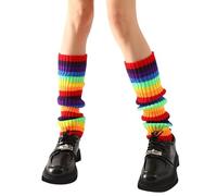 2025 Calentadores de piernas para mujer, calcetines acanalados de neón para las piernas, accesorios elegantes, multicolor, lana fluorescente, mangas de calcetines de punto, calcetines sin soporte