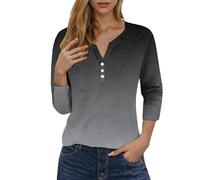 2025 Camisa para Mujer Nuevos Trajes Tema de Carnaval Mangas 3/4 Cuello en V Blusa Camiseta Disfraz Top Cut Out Top Mujer, gris, XXL