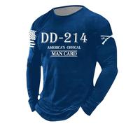 2025_ Camiseta de manga larga estampada para hombre 214 con cuello redondo casual tendencia casual camiseta de manga larga cómoda suelta, azul, 4XL