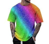 2025 camiseta hombre camiseta hombre camiseta nueva camiseta de hombre Stage Performance Camiseta 3D Impreso Jersey de lentejuelas manga corta jinete, azul, 3XL