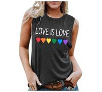 2025 Camiseta sin mangas para mujer, camiseta sin mangas LGBT Gay Rainbow Graphic, camiseta interior de verano, traje de baño, ropa de maternidad, azul, M