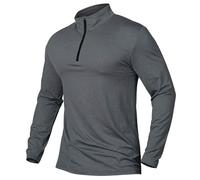 2025 - Camisetas deportivas para hombre, con cremallera de un cuarto, manga larga, para correr, para exteriores, manga raglán, GY2, XL