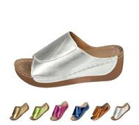 2025 Chanclas de mujer de verano elegantes con cuña sandalias ortopédicas abiertas cómodas soporte arco zapatillas moda casual ligeras sandalia elegante de casa pantuflas punta abierta antideslizantes