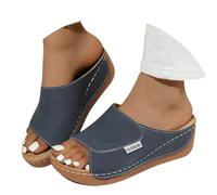 2025 Chanclas de mujer de verano elegantes con cuña sandalias ortopédicas abiertas soporte arco zapatillas moda casual ligeras cómodas sandalia elegante de casa pantuflas punta abierta antideslizantes