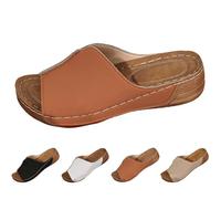 2025 Chanclas de mujer elegantes de verano sandalias ortopédicas con cuña cómodas soporte arco zapatillas moda casual ligeras zapatillas punta abierta antideslizante sandalia elegante de casa slippers