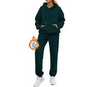 2025 Chandal Mujer Invierno Polar Oversized Chándal Completo 2 Piezas Manga Larga Sudadera con Capucha y Pantalón Conjunto Dos Piezas Conjuntos Deportivos Fitness Jogging Ropa Deportiva Sweatshirt