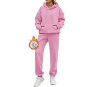 2025 Chandal Mujer Invierno Polar Oversized Chándal Completo 2 Piezas Manga Larga Sudadera con Capucha y Pantalón Conjunto Dos Piezas Conjuntos Deportivos Fitness Jogging Ropa Deportiva Sweatshirt