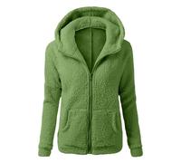 2025 Chaquetas de Felpa Suave para Mujer Cálida Cremallera Abrigo con Capucha Casual Suéter Ligero y Cómodo Sweatshirt Hoodie Talla Grande Rapa Mjuer Invierno Blusas Tops Cazadora Jersey