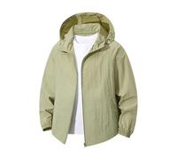2025 Chubasquero para hombre y mujer, impermeable, protección solar, chaqueta de verano plegable, ultraligera, chaqueta cortavientos para bicicleta, con capucha, color sólido, chaqueta para exteriores