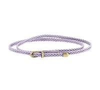 2025 - Cinturón trenzado para mujer con hebilla de pinza, cinturón delgado casual, cuerda de cintura, camisa decorativa, cinturón pequeño, cinturones de cuero delgados para mujer, Morado (, Taille