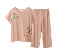 2025 Conjunto de mujer de verano elegante Curvy 2 piezas algodón lino mono de verano camisa manga corta y pantalones completos pierna ancha trajes completos casuales cómodos conjuntos de verano