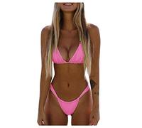 2025 Conjuntos de Bikinis para Mujer Push Up Sexy Brasileño Bañador Baño de Natacion Bañadores Deportivos Cuello en V con Relleno Y Tanga Bikini Dos Piezas Original Surf Vikinis (S)